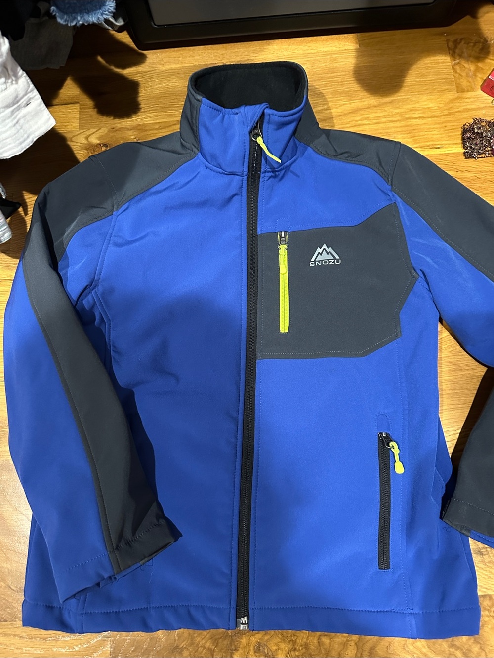 Snozu Kids Boys Blue and Charcoal fall/winter Jacket, size 10/12